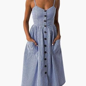 Sun dress striped blue